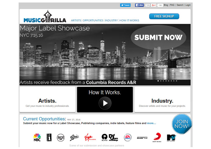 Music Gorilla Introduces A Major Label Showcase for Columbia Records A&R