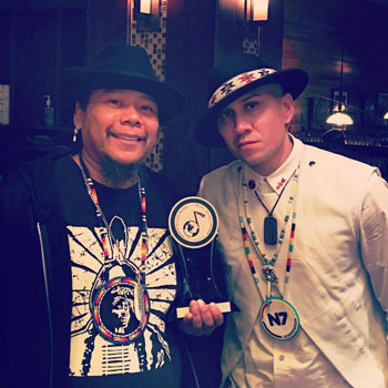 Blue Flamez aka Scott Kalama pictured here with Taboo of the Black Eyed Peas